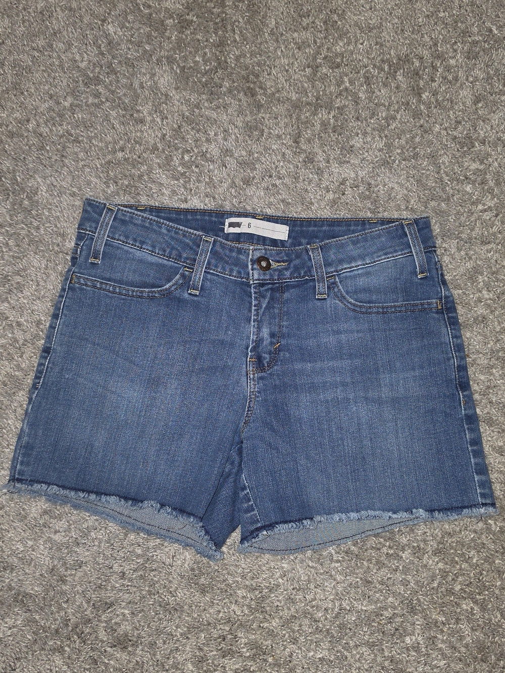 Levi's Women's Dark Blue Denim Cutoff Shorts